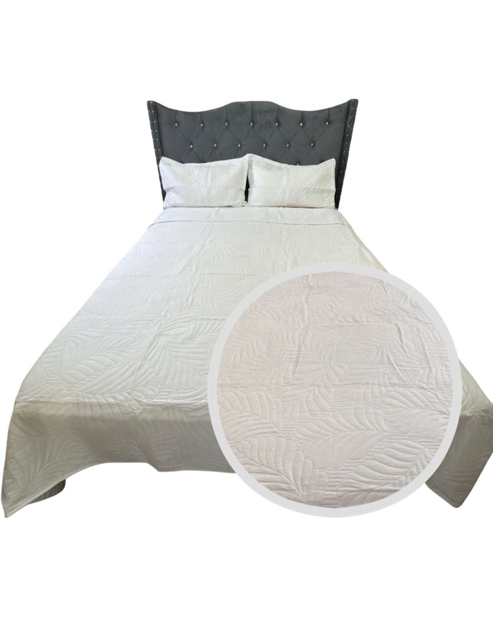 Iiimussa - Cubrecama Quilt De Lujo Verano 2 Plaza Blanco