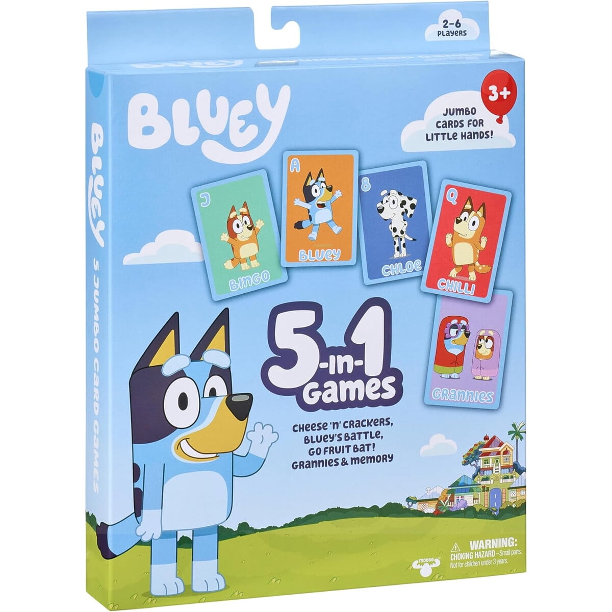 Juego De Cartas Bluey 5 En 1 Jumbo 53 Cartas Moose Toys