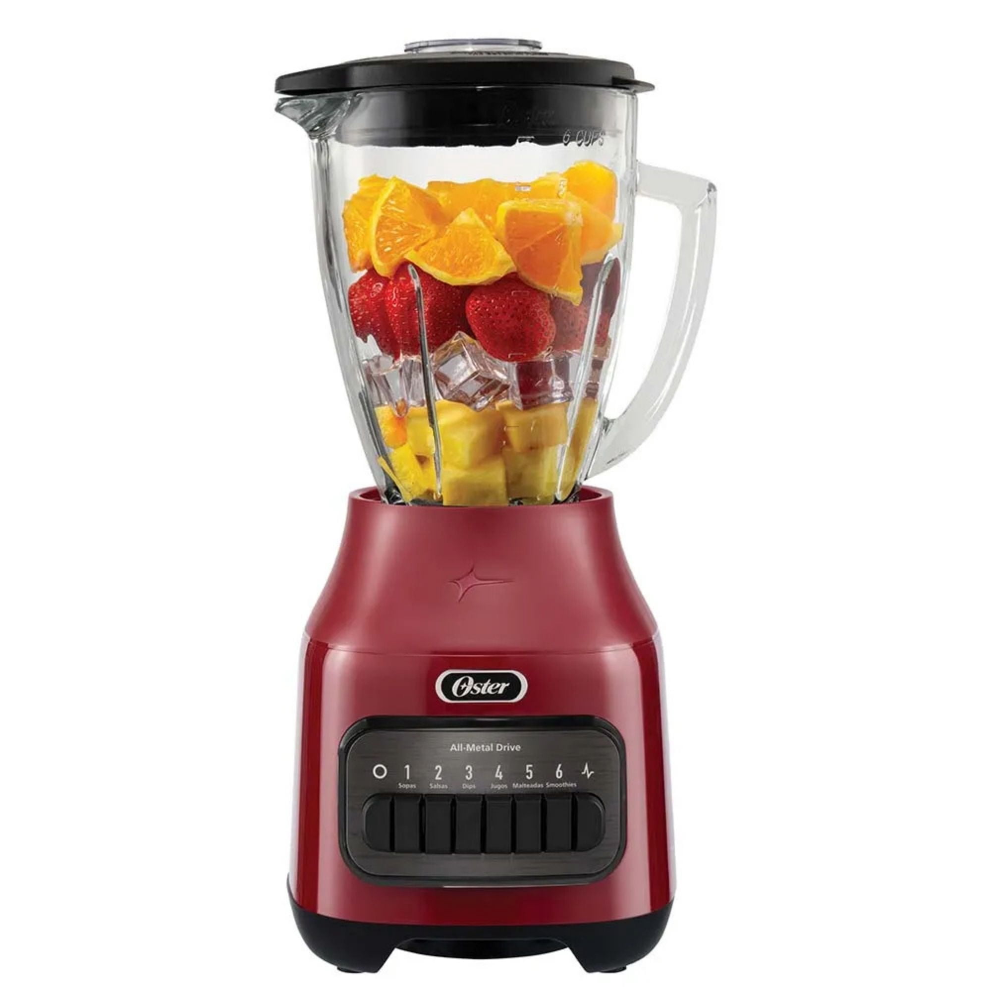 Licuadora Oster® Con Vaso De Vidrio Y 6 Velocidades Más Pulso 800 Watts 1,5litros