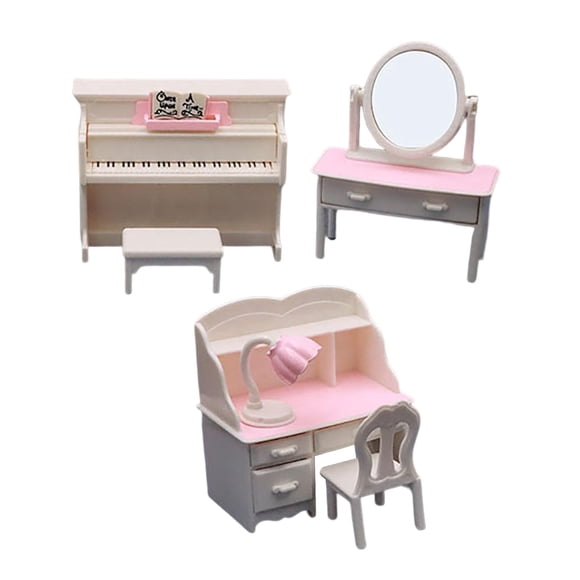 Casa De Muñecas Con Accesorios Miniatura Muebles Decorativos Modelo Escalable Plástico Para Simulación De Escenas Hogar Y Juego Infantil Piano M