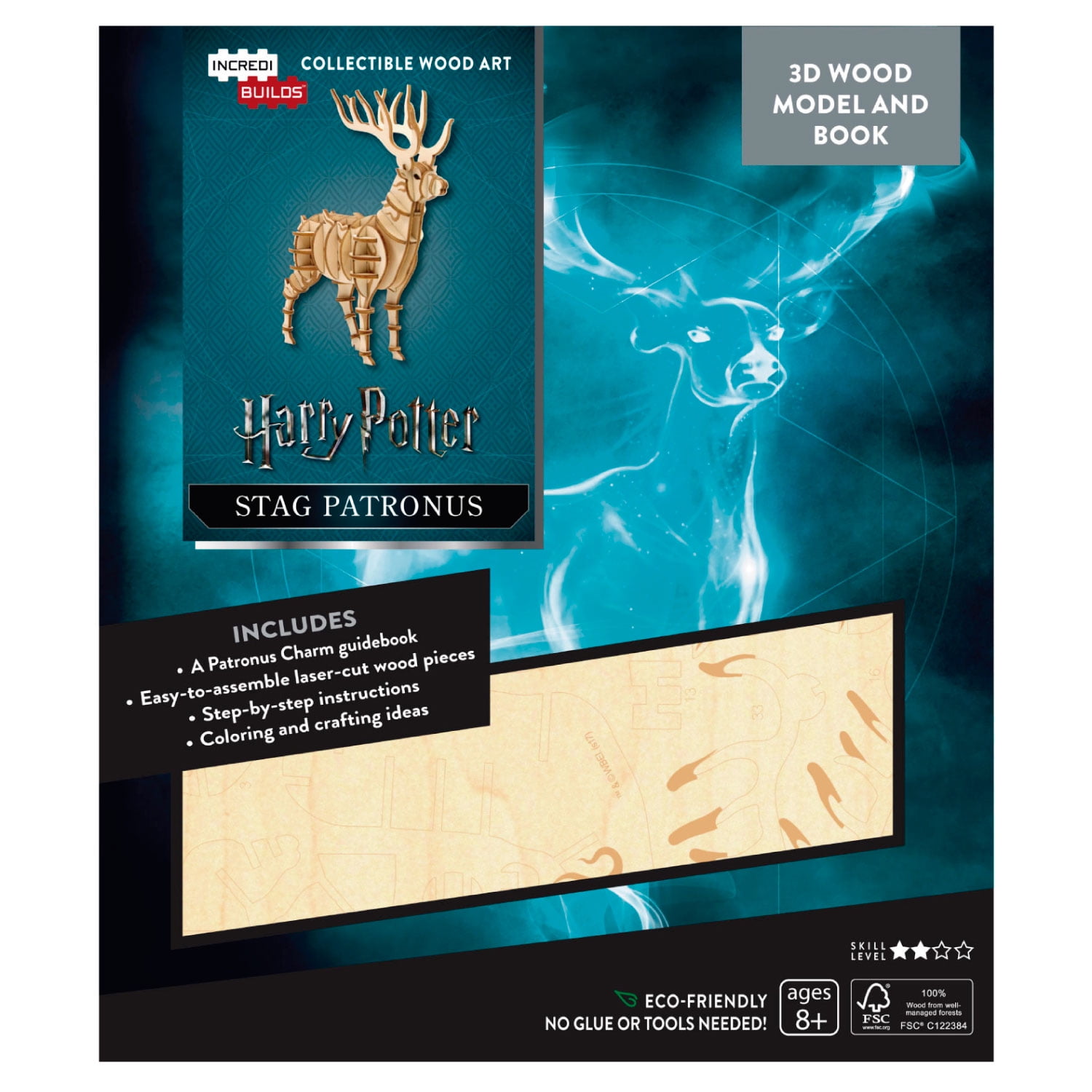 Insight - Harry Potter Stag Patronus Libro Y Modelo Armable En Madera