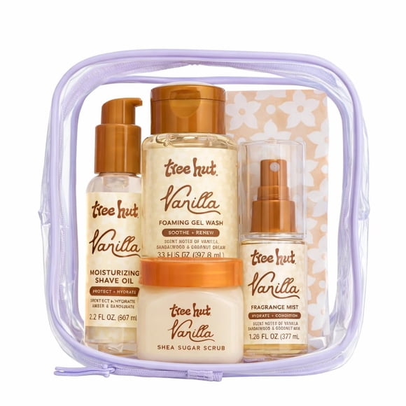 Set de regalo de ducha Tree Hut Mini Vanilla con exfoliante y mantequilla corporal