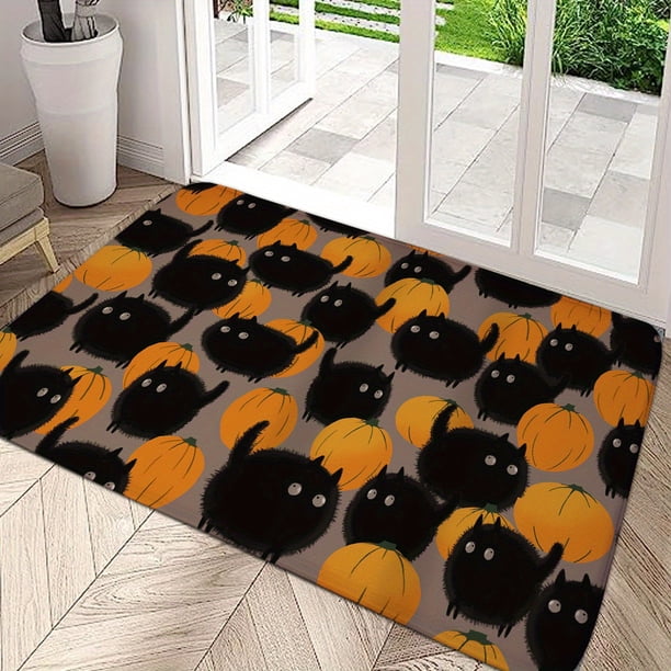 1pc Anti-Slip Pumpkin Welcome Doormat - Dirt Resistant, Absorbent, and Perfect for Indoor and Outdoor Use