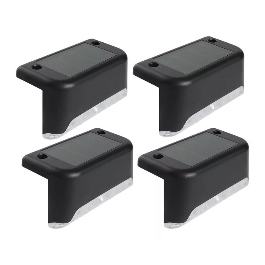 Click Ventas - Pack 4 Lampara Led Aplique De Pared Solar Exterior Jardin