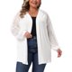 thumbnail image 1 of Agnes Orinda Cárdigan Ligero de Talla Grande para Mujer de Crochet Tejido con Encaje Hueco de Manga Larga Casual Abierto al Frente Suéter 3X Blanco, 1 of 4