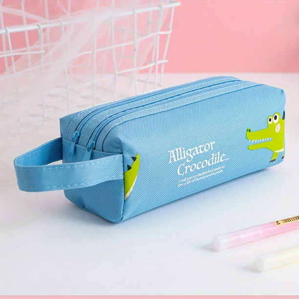 Get Ready for Blast Off with Our Space Astronaut Portable Pencil Case - Double-Layered, Large Capacity, and Adorably Cute Cartoon Animal Design - Perfect for School Supplies Storage and Gift Giving!
