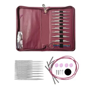 Magideal - Agujas De Crochet Intercambiables, Juego De Agujas De Crochet Circulares Portátiles De 9 Tamaños, Herramienta De Tejido Para Tejedores, Costura Casera