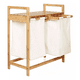 thumbnail image 1 of Cesta canasto de ropa sucia con soporte de bambú 73 cm marrón claro, 1 of 3