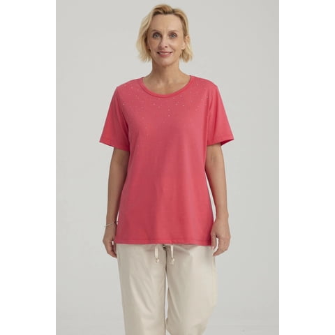 Fashionspark - Polera Mujer Con Tachas Fucsia