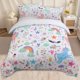 thumbnail image 1 of Purple Unicorn Full Bedding Set for Kids Boys Girls Glitter Galaxy Unicorn Duvet Cover 3 Piece Space Unicorn Comforter Cover, 1 of 5
