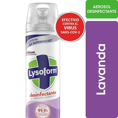 Desinfectante De Ambientes Y Elimina Olores Lavanda En Aerosol Lata 360 Ml Lysoform