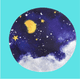 thumbnail image 3 of Alfombra Circular Estampada 100cm Azul Oscuro Cielo Nocturno, 3 of 3