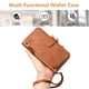 thumbnail image 2 of Funda tipo cartera para UMIDIGI Bison X20 con bolsillo con cremallera, tarjetero, soporte, correa para la muñeca y tapa de cuero marrón, 2 of 5