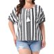 thumbnail image 1 of Agnes Orinda Blusas Casuales de Verano para Mujer de Talla Grande para Escuela y Universidad con Cordón Bohemio, Borla, Cuello en V, Manga Corta, Estampado Floral, 2X Negro, 1 of 6