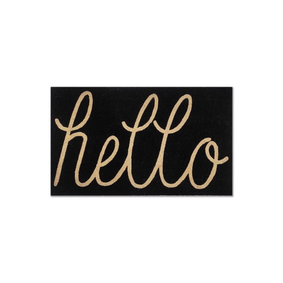 Felpudo FIRST CONCEPT Hello Negro de Coco 46x76 cm