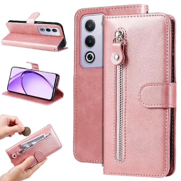 Funda con Cremallera para OPPO A3 Pro 5G, Carcasa Cartera de Cuero PU con Soporte y Tarjetero