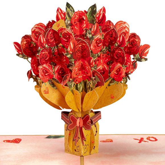 Tarjeta de Felicitación Frndly Rosas 3D Pop‑Up 20 cm x 15 cm