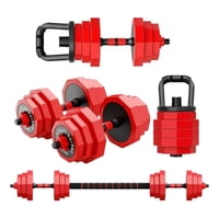 Yep - Set Mancuernas 20 Kg Barra Rusa Kettlebell Premium Rojo