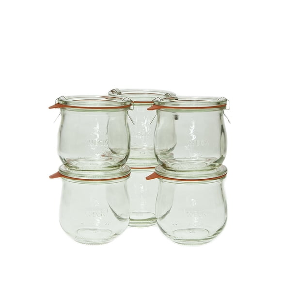 Frascos de vidrio tipo tulipán WECK 360 ml, set de 6, libres de BPA