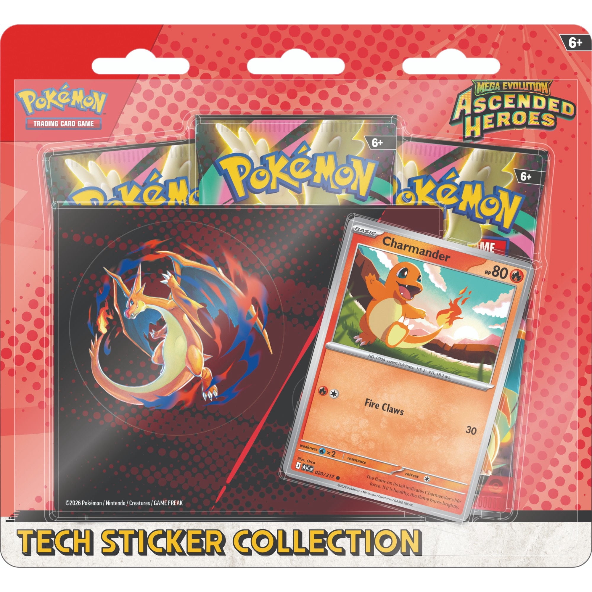 Pokémon - Colección Ascended Heroes Sticker Charmader Inglés