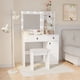 thumbnail image 2 of Vanity Desk with Lights, Vanity Set with Mirror, Makeup Vanity Desk with Large Drawers & Three Level Storage Dreeser, Vanitys/Vanities with 3 Lights Brightness Adjustable for Bedroom, White, 2 of 3