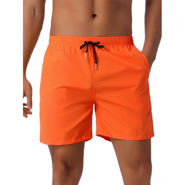 INSPIRE CHIC Bañadores de secado rápido para hombre con cintura elástica y cordón ajustable para playa, piscina y viajes de verano 30 Naranja