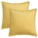 thumbnail image 1 of REGALWOVEN Fundas de Cojín Decorativas de Pana a Rayas Paquete de 2 Fundas de Almohada Suaves para Sofá Cama Sofá Decoración del Hogar Amarillo 18" x 18", 1 of 6