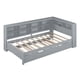 thumbnail image 3 of Wooden Twin Size DayBed with Twin Size Trundle, DayBed with Storage Shelf and USB Charging Ports,Grey, 3 of 3