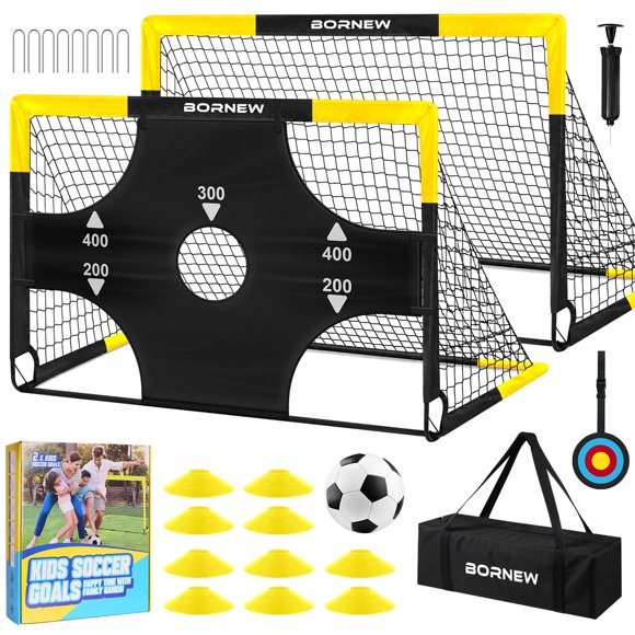 Portería de fútbol BORNEW 183x122 cm con balón y diana