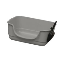 Magideal - Caja De Arena Para Gatos Inodoro Para Gatos Caja De Arena Suministros Para Mascotas Fácil De Transportar Con Lados Altos Con Pala Inodoro Para Gatitos Gris