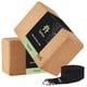 thumbnail image 1 of Set de bloques y correas para yoga Syntus de corcho natural con anillo en D de metal, 1 of 7