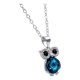 thumbnail image 1 of Collar Búho De La Suerte, Piedra Azul, Plata, Regalo Mujer Plateado, 1 of 5