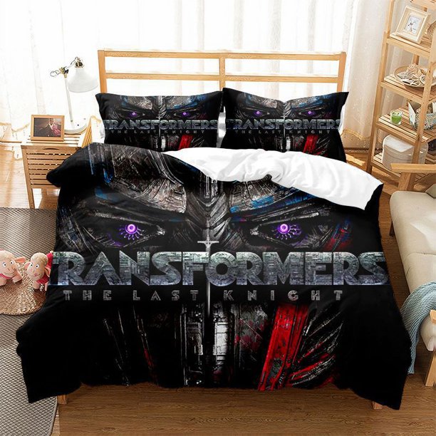 Transformer 3 PCS Comforter Set with 2 Pillowcases,Trans_formers Bedding Set Sheet Set for Kids Adults,All Season Lightweight