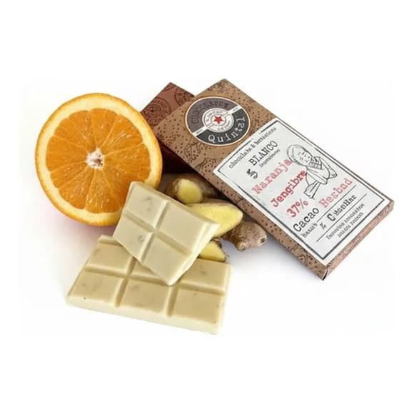 Quintal - Chocolate Blanco Naranja Y Jengibre 37% Cacao - Barra 100g
