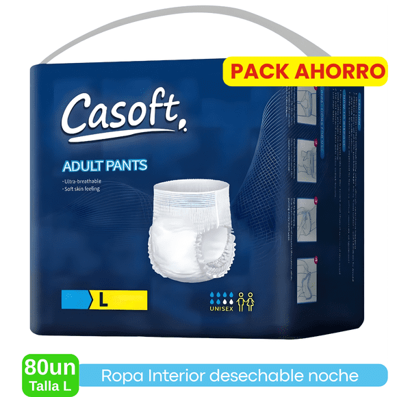 Pañales Adulto Pants Alta Absorción Calzón Uso Cotidiano 80u L