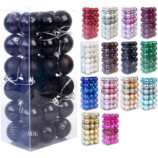 Adornos navideños irrompibles, bolas de árbol, colgantes, para bodas, fiestas de Halloween (paquete de 36 unidades) (4 cm/1,5'')
