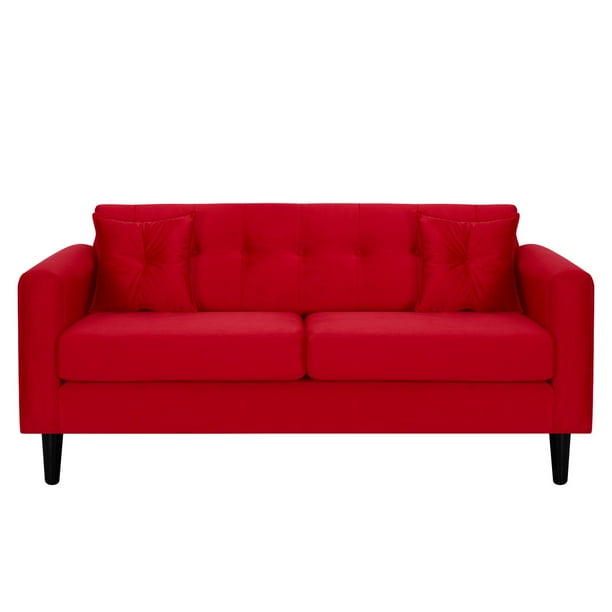 Sofa New Retro 3c Felpa 00 Rojo