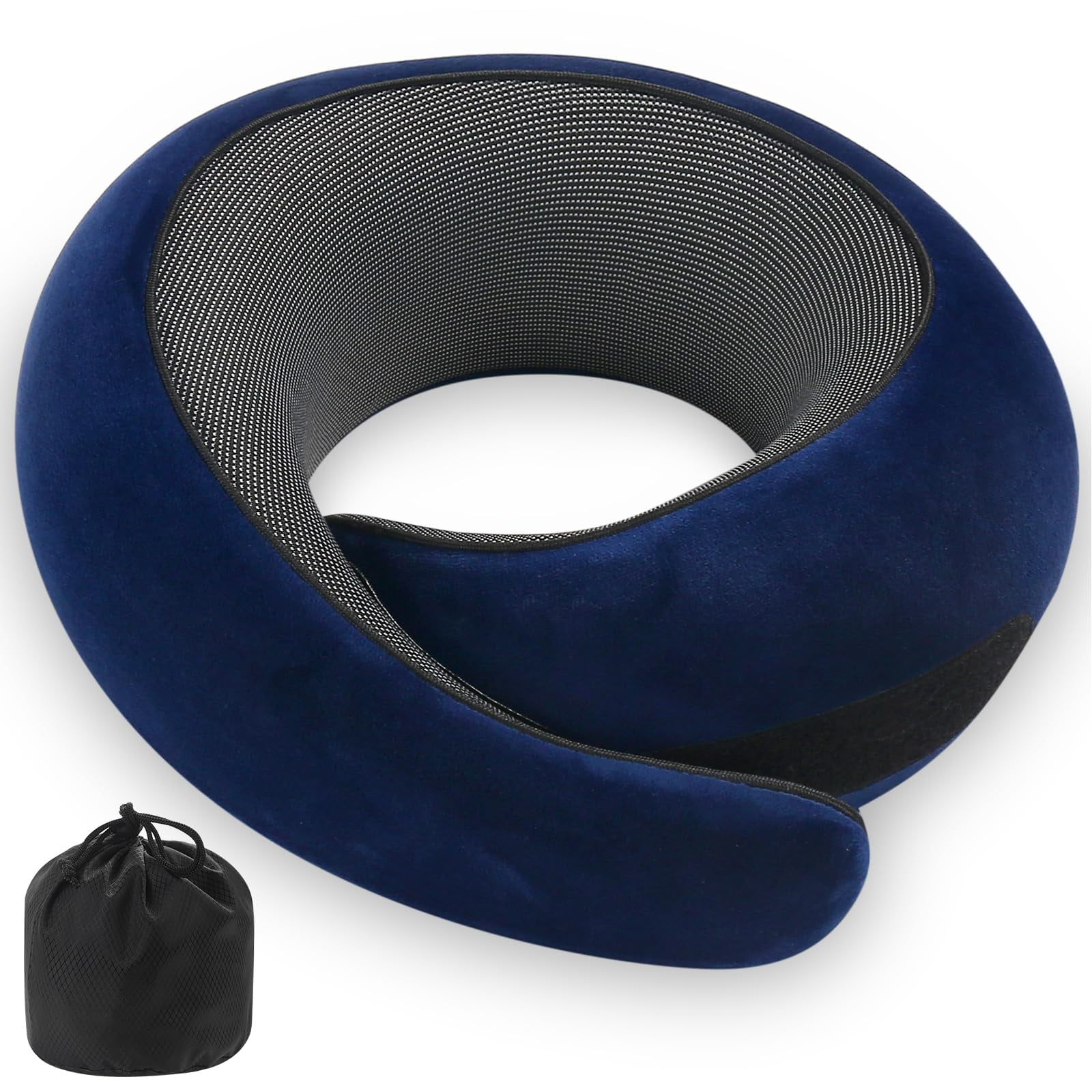 Genérico - Almohada Cervical De Espuma Viscoelástica Para Viajes, Avión, Coche, Azul Oscuro