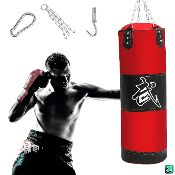 Saco de Boxeo Grande Profesional con Cadena de Anclaje Color Rojo con Negro 120cm X 40kg