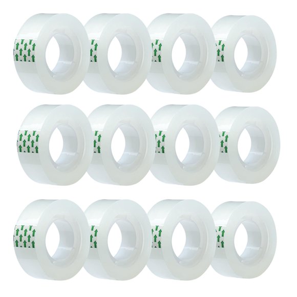Rollos de recarga de cinta adhesiva para dispensador MJUNM, transparente, 12 x 22 m