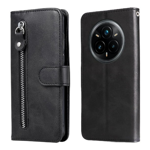 Funda con Cremallera para Realme 14 Pro Plus, Carcasa Cartera de Cuero PU con Soporte y Tarjetero