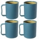 thumbnail image 1 of Vasos de plástico creativos para café (paquete de 4), vasos para fiestas, taza de plástico mejorada con asa, vaso de paja de trigo para agua, café, leche, jugo y té., 1 of 6