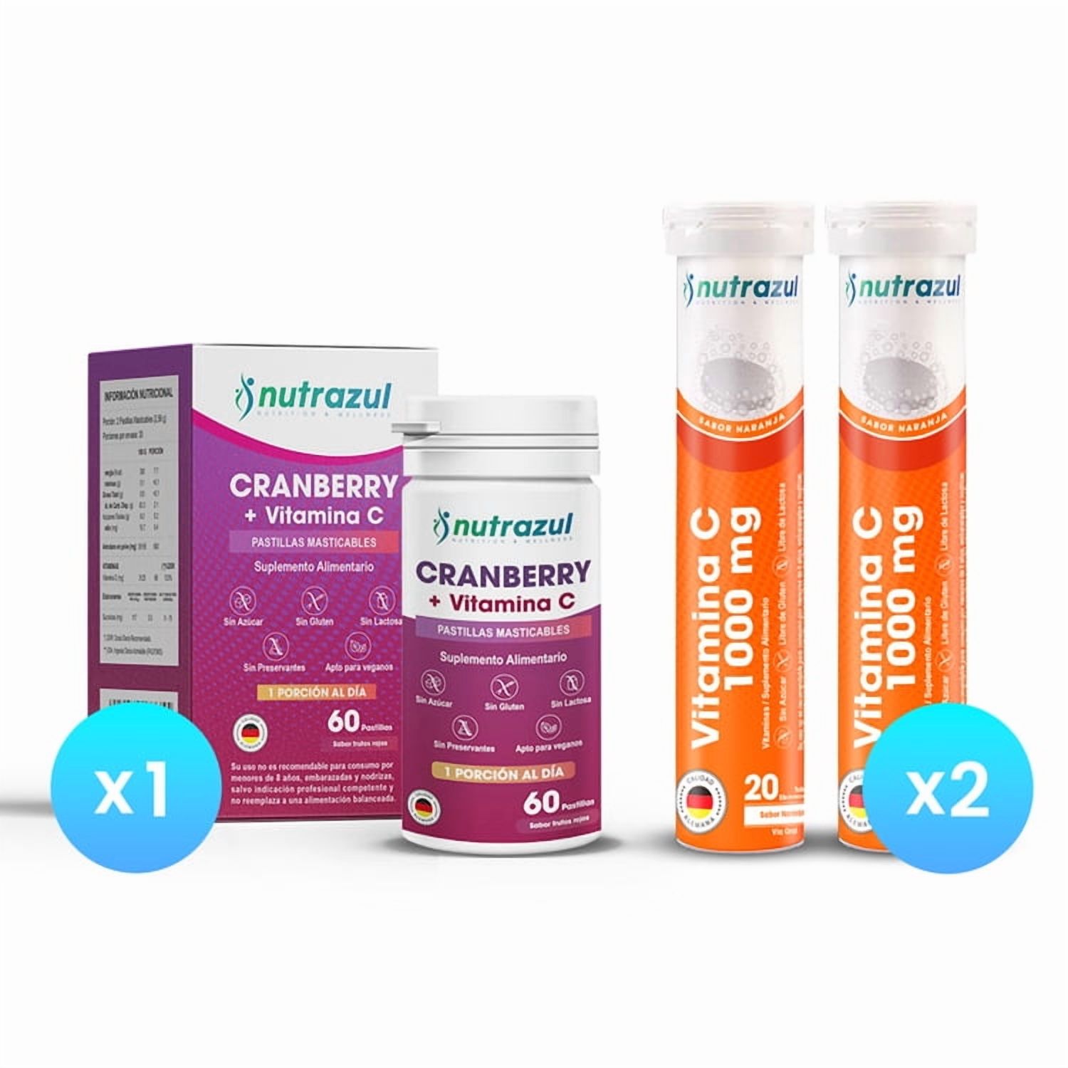 Nutrazul - Cranberry + Vitamina C Pack 3