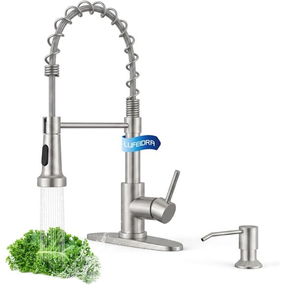 LUFEIDRA Kitchen Sink Faucet, 2 Spray Modes, Single Handle