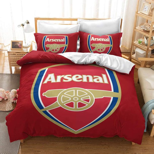 Football Arsenal Duvet Cover Unique Gift Christmas Bedding Set Wrinkle Free Light Weight Durable + 2 Pillowcases )