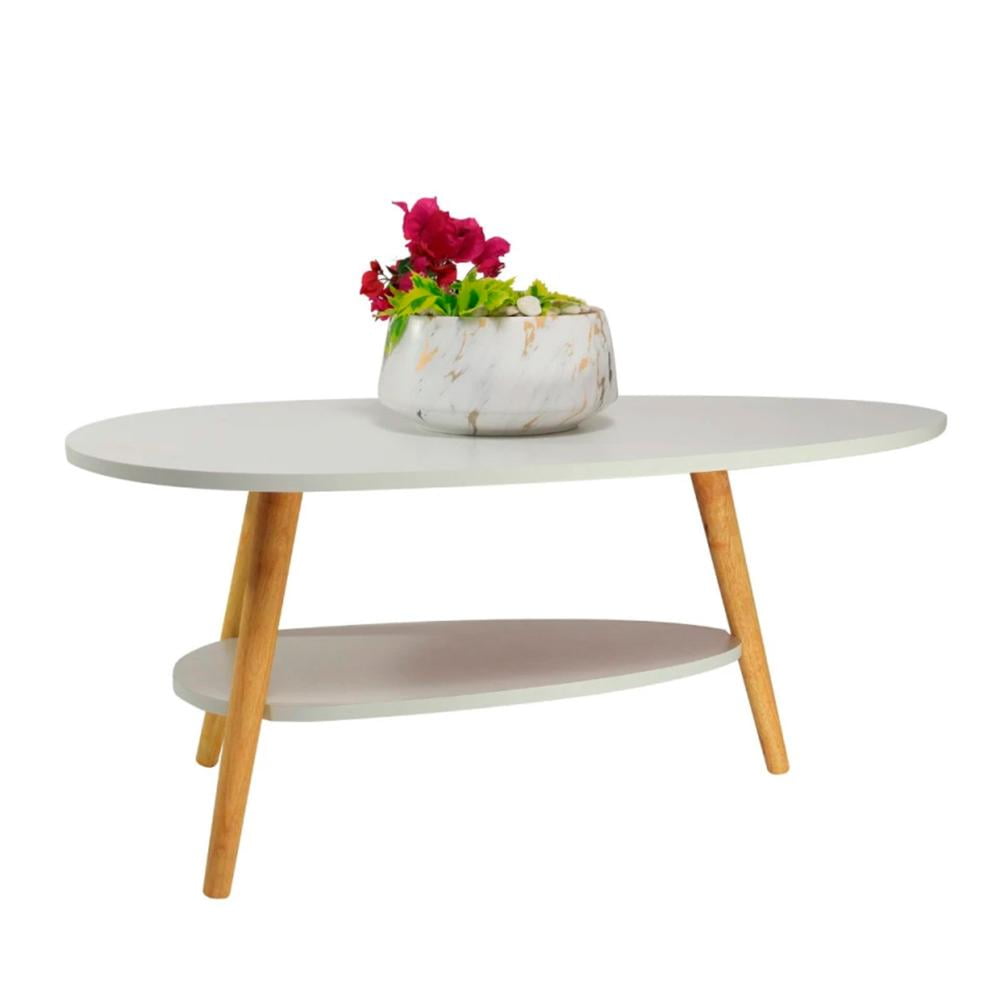 De Todo Y Más - Mesa De Centro Ovoide Dos Niveles 90x50x42cm