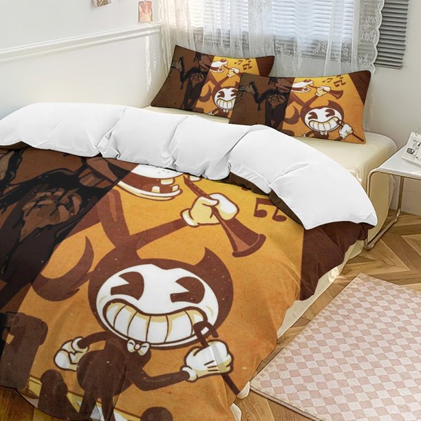 Bendy And The Ink Machine 3-Piece Bedding Set Soft Warm And Comfortable Soft Bed Set for Bedroom