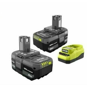 Ryobi - Set 2 Baterias 4.0 Ah + Cargador 18V