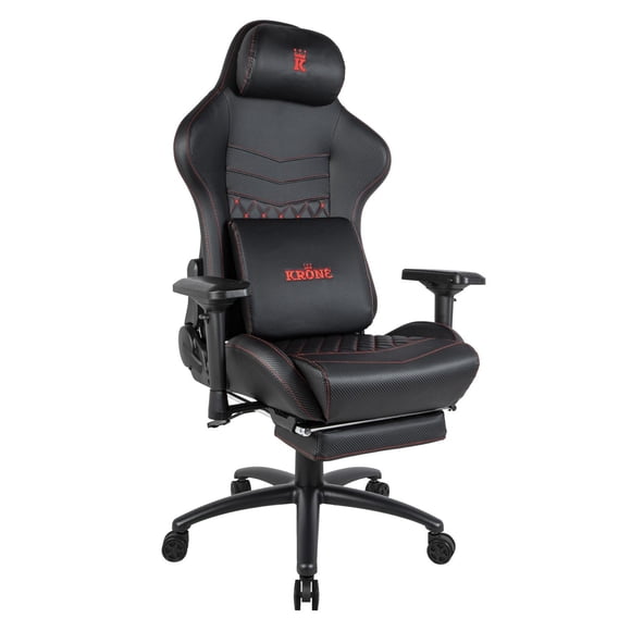 Silla Gamer Oficina Krone XL PRO Reclinable + Masaje + Apoyapiés negro