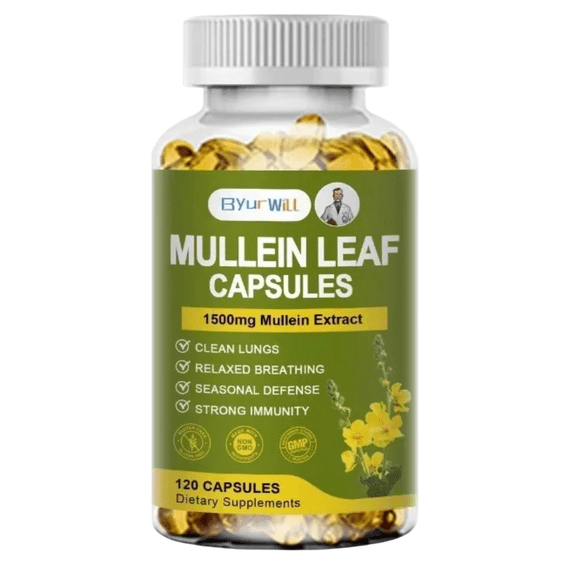 Mullein 1000mg Orgánico Extracto Limpieza Pulmonar 120 Caps